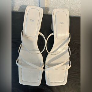 Zara Cream Strappy Heels